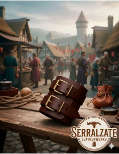 Medieval adjustable gentleman's bracelet in brown, 1 unit 2