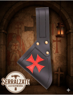 Medieval leather sword belt model Crusader, black