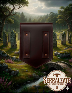 Celtic leather bag model Brigida, dark brown color 2