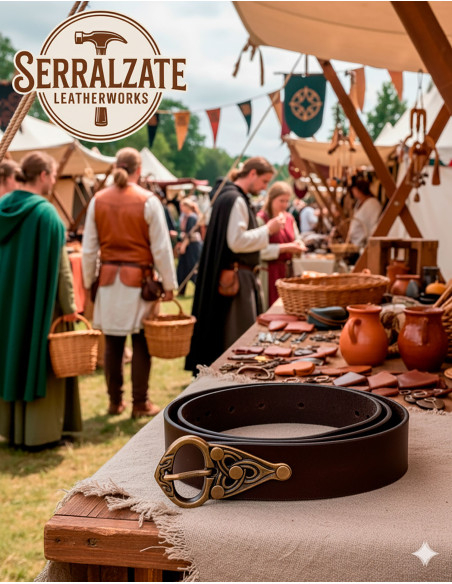 Celtic Knot Belt Evergreen in Dark Brown