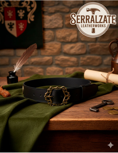 Medieval Godfrey Leather Belt - Black