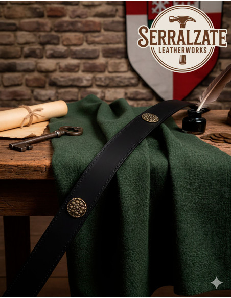 Medieval Godfrey Leather Belt - Black