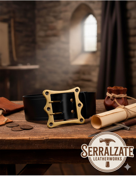 Wide medieval belt Ivo - Black