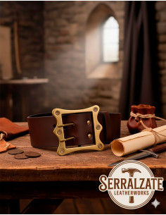 Wide medieval belt Ivo - Dark brown