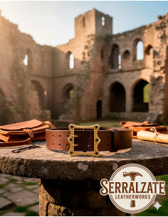 Wide medieval belt Ivo - Dark brown 2