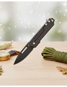 Albainox Keychain Pocket Knife, with 4 cm cut-out blade.
