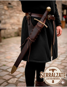 Sword Belt Holder Badulf Adjustable - Dark Brown 2