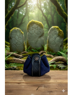 Celta Wanderer Limosner Bag, blue suede (8x8 cm.) 2