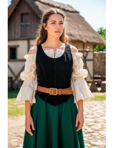 Medieval Leather Bustier Model Granada - Black