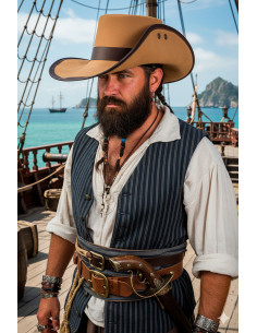 Wide-brimmed Corsair Hat, light brown 2