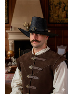 Deluxe DelaCroix Half-Wing Musketeer Hat, Black