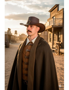 Solomon Kane Hat in Dark Brown Leather 2