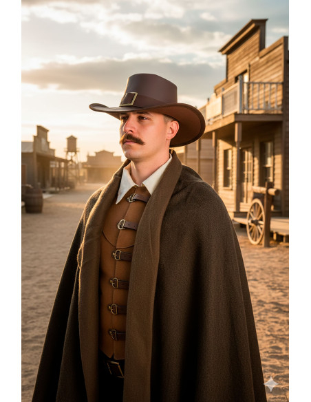 Solomon Kane Hat in Dark Brown Leather