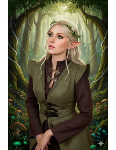 Open Elven Tunic for Women Kryo - Green