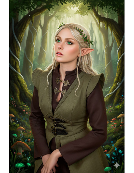 Open Elven Tunic for Women Kryo - Green
