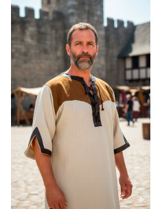 Medieval Deherd Linen Tunic - Brown