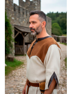 Medieval Deherd Linen Tunic - Brown 2