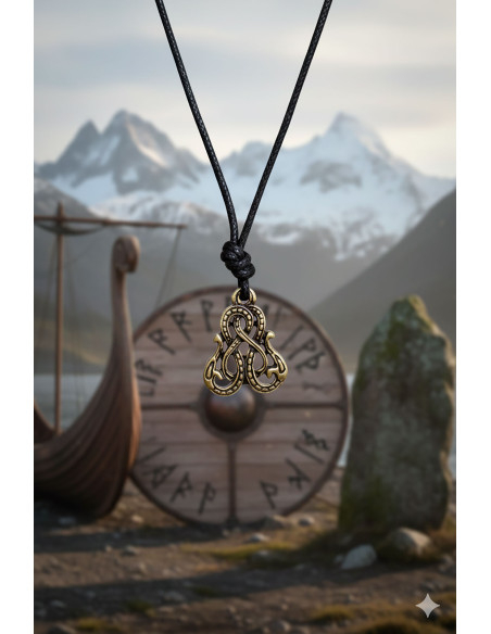 Viking Snake Pendant with Two Heads -...