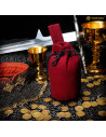 Lana coin purse bag with drawstrings, wine red color