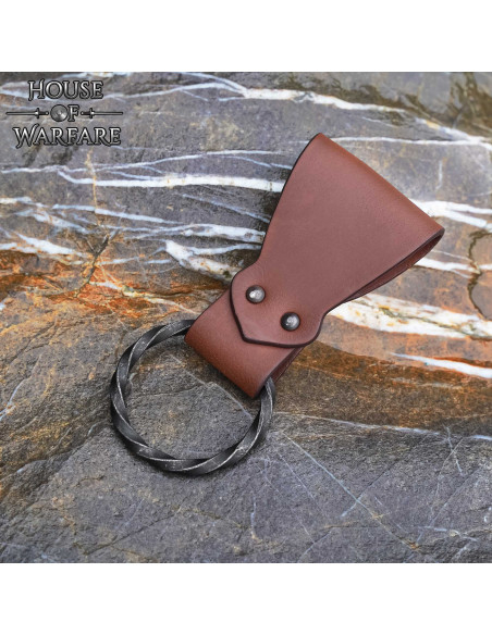 Leather Talisman with braided ring,... Leather Talisman with braided ring,...