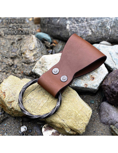 Leather Talisman with braided ring,... Leather Talisman with braided ring,...