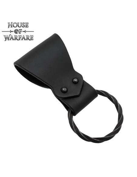 Leather holder with braided ring,... Leather holder with braided ring,...