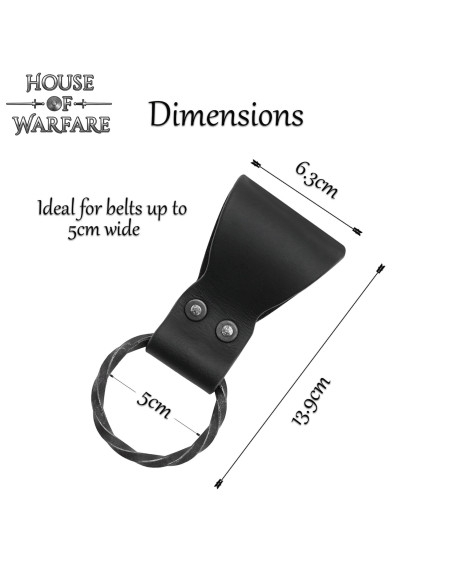 Leather holder with braided ring,... Leather holder with braided ring,...