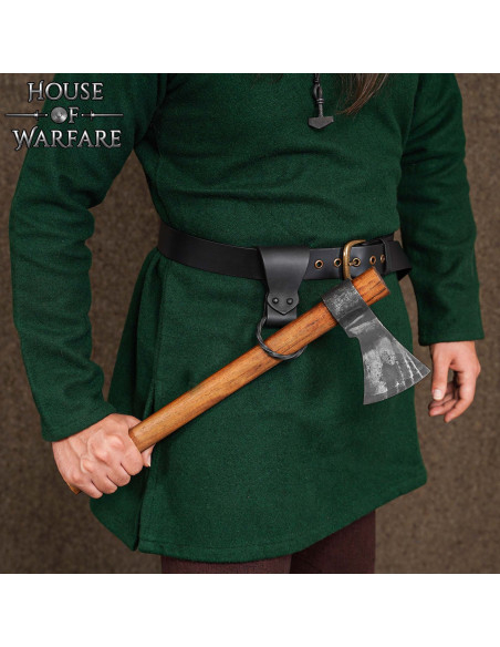 Leather holder with braided ring,... Leather holder with braided ring,...