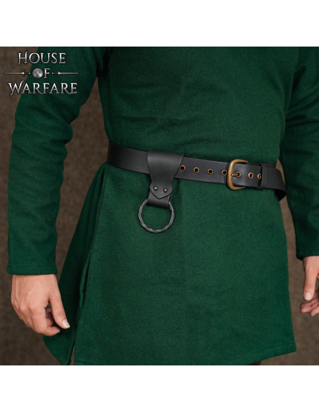 Leather holder with braided ring,... Leather holder with braided ring,...