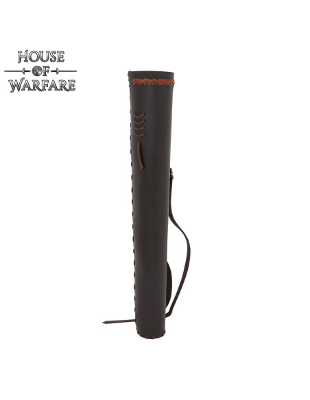 Medieval leather back quiver, brown...