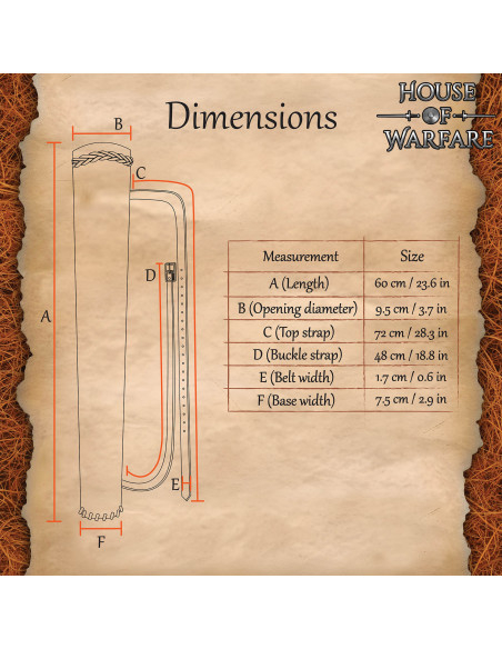 Medieval leather back quiver, brown...