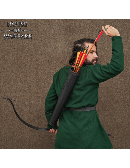 Medieval leather quiver for back,...