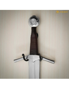 Wall mount for swords in wrought iron braided forge 2