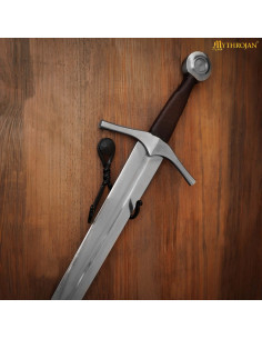 Wall mount for swords in wrought iron braided forge