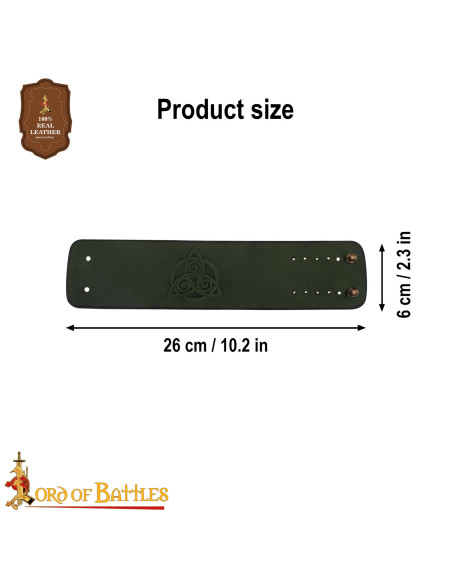 Medieval leather bracelet with Celtic... Medieval leather bracelet with Celtic...