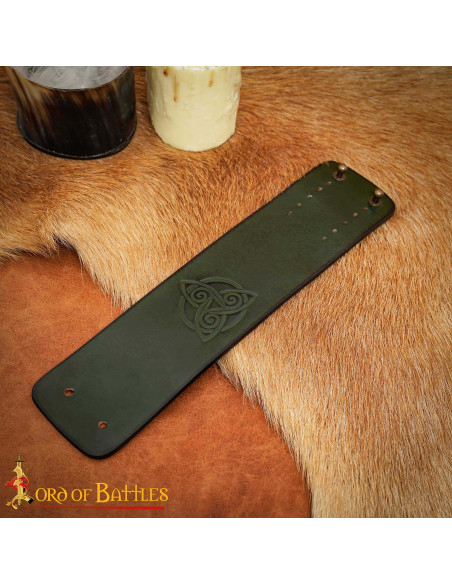 Medieval leather bracelet with Celtic... Medieval leather bracelet with Celtic...