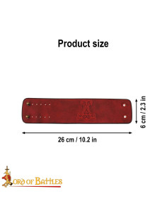Medieval leather bracelet with Thor's hammer embossed... 2