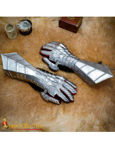 Medieval fantasy Gothic gauntlets, size 16 2