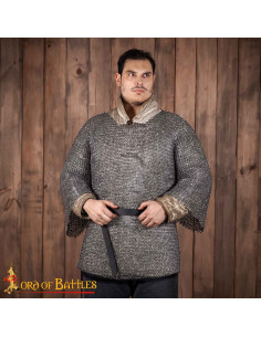 Chainmail haubergeon model, riveted round ring (9 mm.)