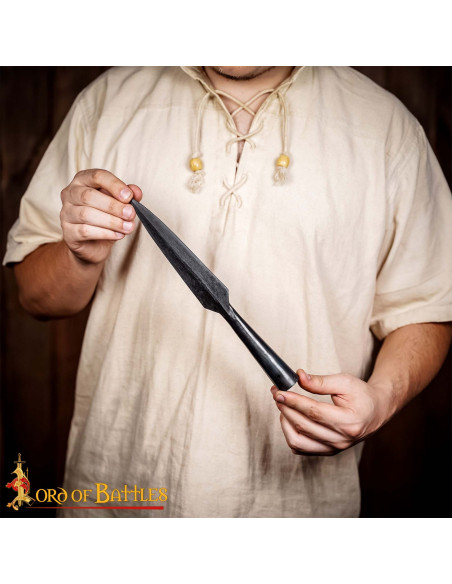 Medieval spearhead in forged steel...