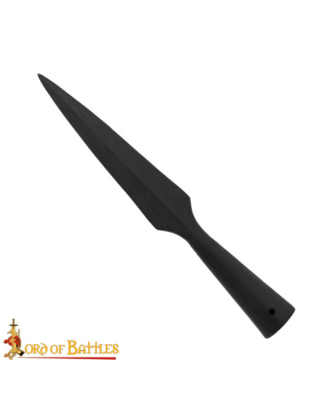 Medieval spearhead in forged steel...