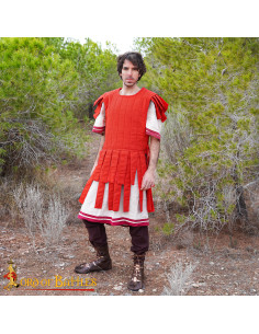Padded Roman vest in cotton, red color