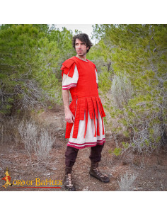 Padded Roman vest in cotton, red color 2