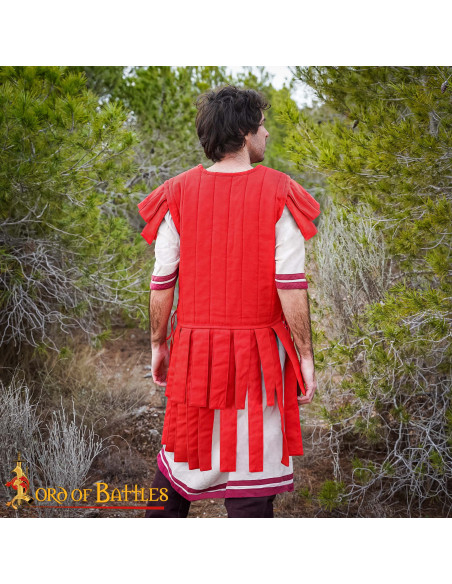 Padded Roman vest in cotton, red color Padded Roman vest in cotton, red color