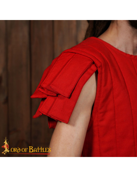 Padded Roman vest in cotton, red color Padded Roman vest in cotton, red color