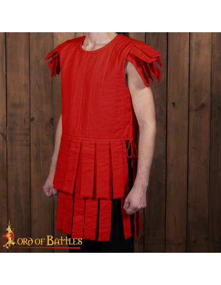 Padded Roman vest in cotton, red color Padded Roman vest in cotton, red color