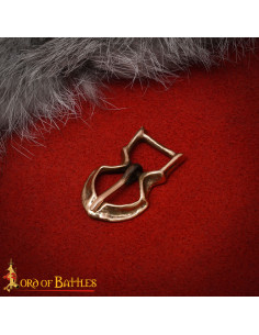 Small medieval buckle in antique bronze for belt