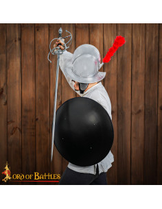 Medieval round shield in black color, customizable, made... 2