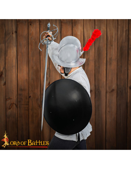 Medieval round shield in black color,... Medieval round shield in black color,...