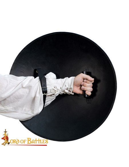 Medieval round shield in black color,... Medieval round shield in black color,...